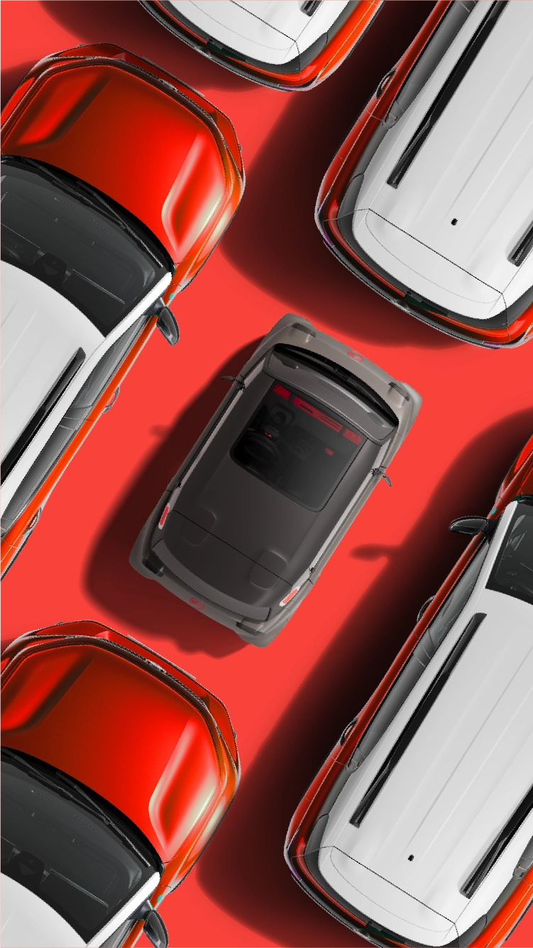 Bovenaanzicht van een Citroën Ami, die zich onderscheidt door een compact, veilig en betrouwbaar elektrisch ontwerp en innovatieve mobiliteit in de stad biedt.