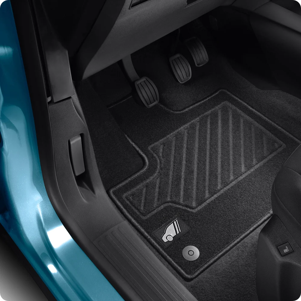 Vloermatten in detail Berlingo tonen duurzaam naaldstapelmateriaal dat bescherming, functionaliteit en verbeterde dagelijkse comfort biedt